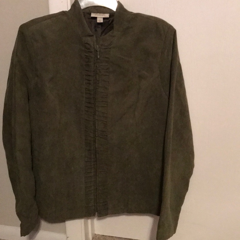 Women’s Green Faux Suede Jacket